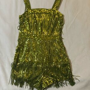 Green Sequin Fringe Dress